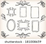 calligraphic borders and frames ... | Shutterstock .eps vector #181008659