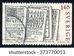 Small photo of RUSSIA KALININGRAD, 20 OCTOBER 2013: stamp printed by Sweden, shows ABC Books, circa 1983
