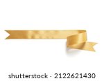 A roll gold ribbon isolated on white background