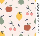 seamless pattern with fruit... | Shutterstock .eps vector #1801350883
