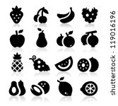 fruits icons | Shutterstock .eps vector #119016196