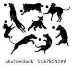 set of cheerful jumping dogs.... | Shutterstock .eps vector #1167851299
