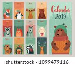 Calendar 2019. Cute Monthly...