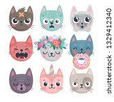 cute kittens. characters with... | Shutterstock .eps vector #1329412340
