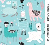 seamless pattern with cute... | Shutterstock .eps vector #1840940089