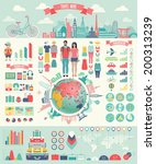 travel infographic set with... | Shutterstock .eps vector #200313239