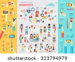 smartphone infographic set with ... | Shutterstock .eps vector #323794979