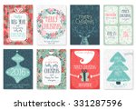 christmas hand drawn card set.... | Shutterstock .eps vector #331287596