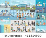 airport infographic set with... | Shutterstock .eps vector #411514930