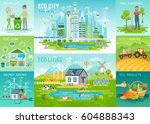 eco living infographic  eco... | Shutterstock .eps vector #604888343