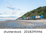 Pretty Beach Huts Lined Up On...