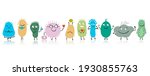 funny and scary bacteria... | Shutterstock .eps vector #1930855763