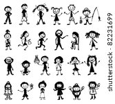 Set Of 24 Drawing People's For...