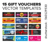 15 vector gift vouchers set... | Shutterstock .eps vector #560129530