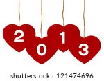 new year 2013 heart on white... | Shutterstock . vector #121474696