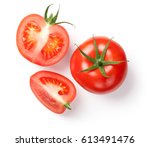 Fresh tomatoes on white...
