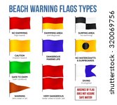 Vector Beach Warning Flags Types