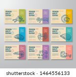 premium quality seafood labels... | Shutterstock .eps vector #1464556133