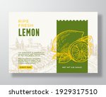 ripe fresh lemon food label... | Shutterstock .eps vector #1929317510