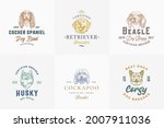 dog breeds badges or logo... | Shutterstock .eps vector #2007911036