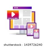 little people download videos... | Shutterstock .eps vector #1439726240
