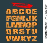 decorative alphabet vector font.... | Shutterstock .eps vector #740439559