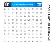 simple line icons for web... | Shutterstock .eps vector #289544729
