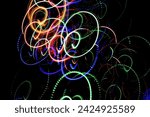 Small photo of Abstract background with pattern from colorful traces or trajectory of lights