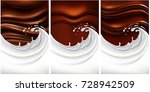 mix of chocolate background... | Shutterstock .eps vector #728942509