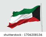 kuwait flag isolated on gray... | Shutterstock .eps vector #1706208136