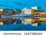 Night view of Opera house in Oslo, Norway