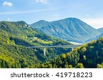 mountain scenery surrounding Semmering railway in Austria