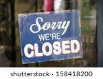 Vintage closed sign in shop window