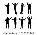 silhouette of conductor set... | Shutterstock .eps vector #1013921446