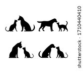 dog and cat silhouette ... | Shutterstock . vector #1710440410