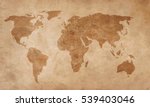 world map on an old piece of... | Shutterstock .eps vector #539403046