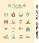 vector flat icon set   travel  | Shutterstock .eps vector #266621606