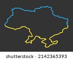 Ukraine Map Outline Drawn...