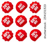 realistic red discount stickers ... | Shutterstock .eps vector #254151523