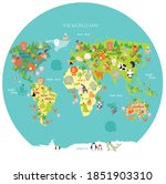vector map of the world with... | Shutterstock .eps vector #1851903310