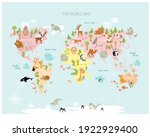 vector map of the world with... | Shutterstock .eps vector #1922929400
