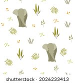safari elephant pattern. little ... | Shutterstock .eps vector #2026233413