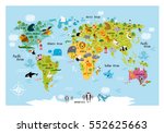 vector map of the world with... | Shutterstock .eps vector #552625663
