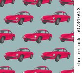 Seamless Pattern With Red Cars. ...