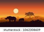 silhouettes of wild african... | Shutterstock .eps vector #1062308609