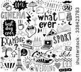 hand drawn doodle set for... | Shutterstock .eps vector #338423783
