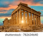 Parthenon Athens Greece Sunset...
