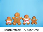 Gingerbread Family On The Blue...