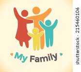happy family icon multicolored... | Shutterstock .eps vector #215460106