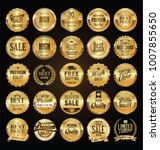 retro labels and badges golden... | Shutterstock .eps vector #1007855650